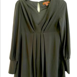 🔥Eliza J New York, little black dress, size 6p, long sleeve, pleated front